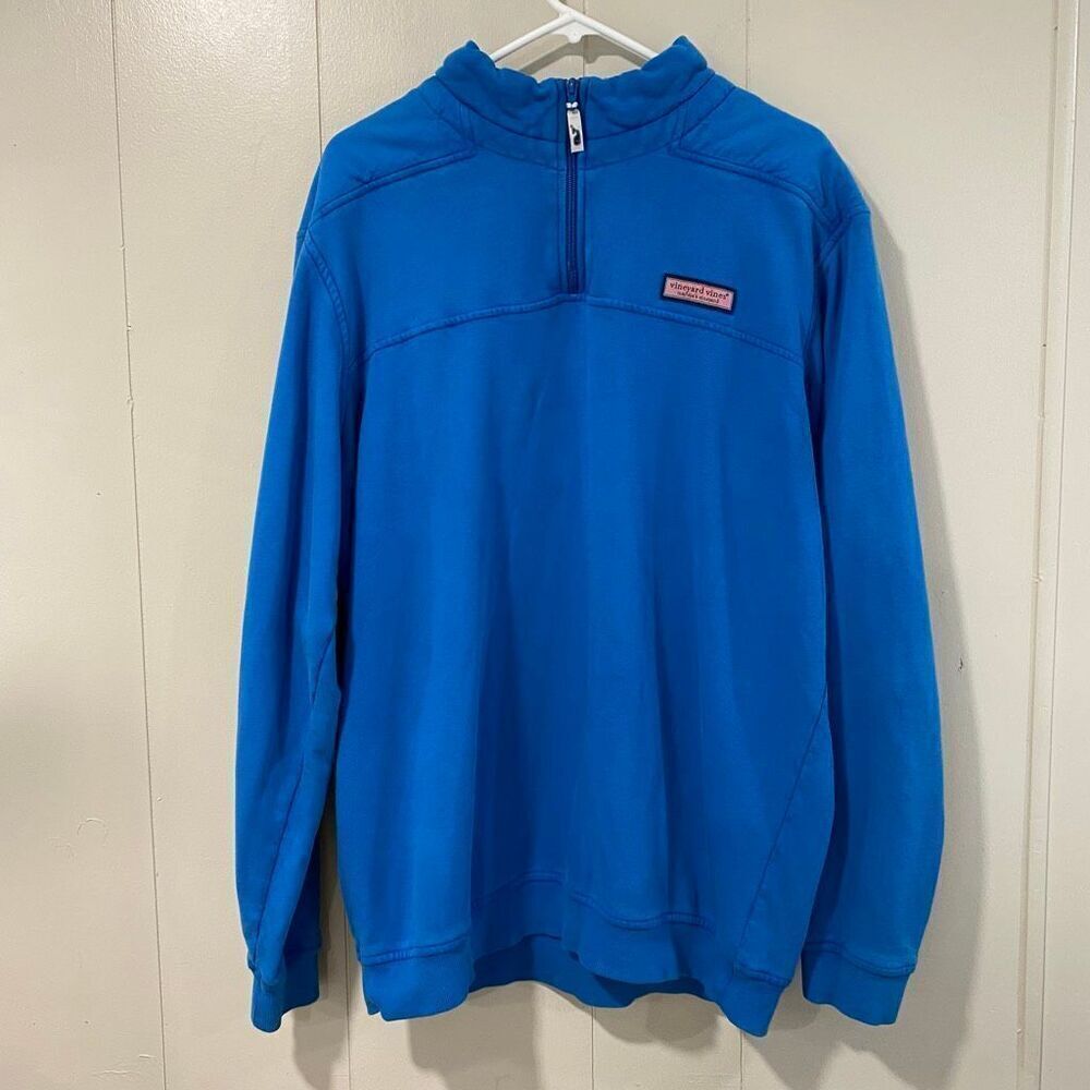 Vineyard Vines Blue Shep Shirt Quarter Zip Pullover Men’s Large